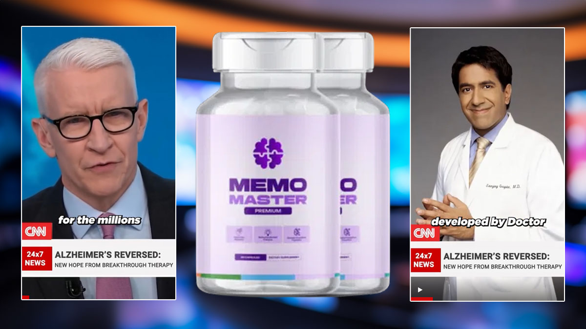 Online scammers marketed fake MemoMaster reviews for a bottle of memory loss pills, falsely claiming to offer an alleged honey ritual trick.