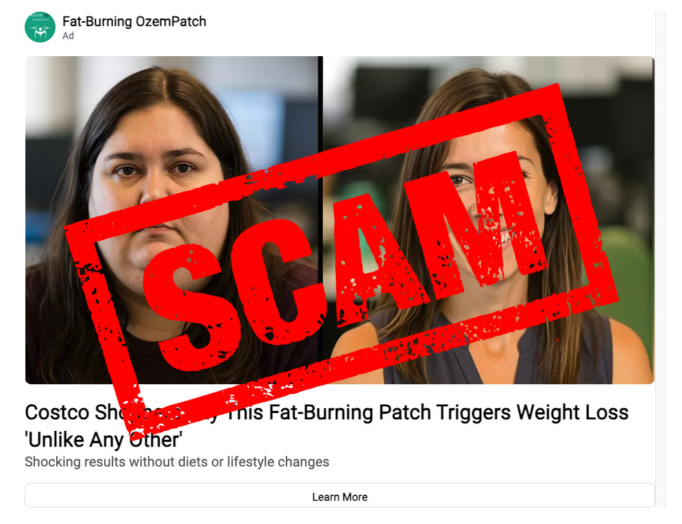 Users searching for RejuvaCare OzemPatch reviews should avoid ordering the scammy weight loss product and instead visit a doctor for advice.