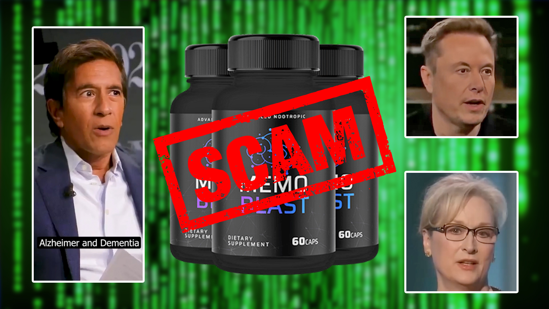 Online users searched for Memo Blast reviews, regarding an "elephant trick" scam misleadingly featuring a deepfake video with Dr. Sanjay Gupta.