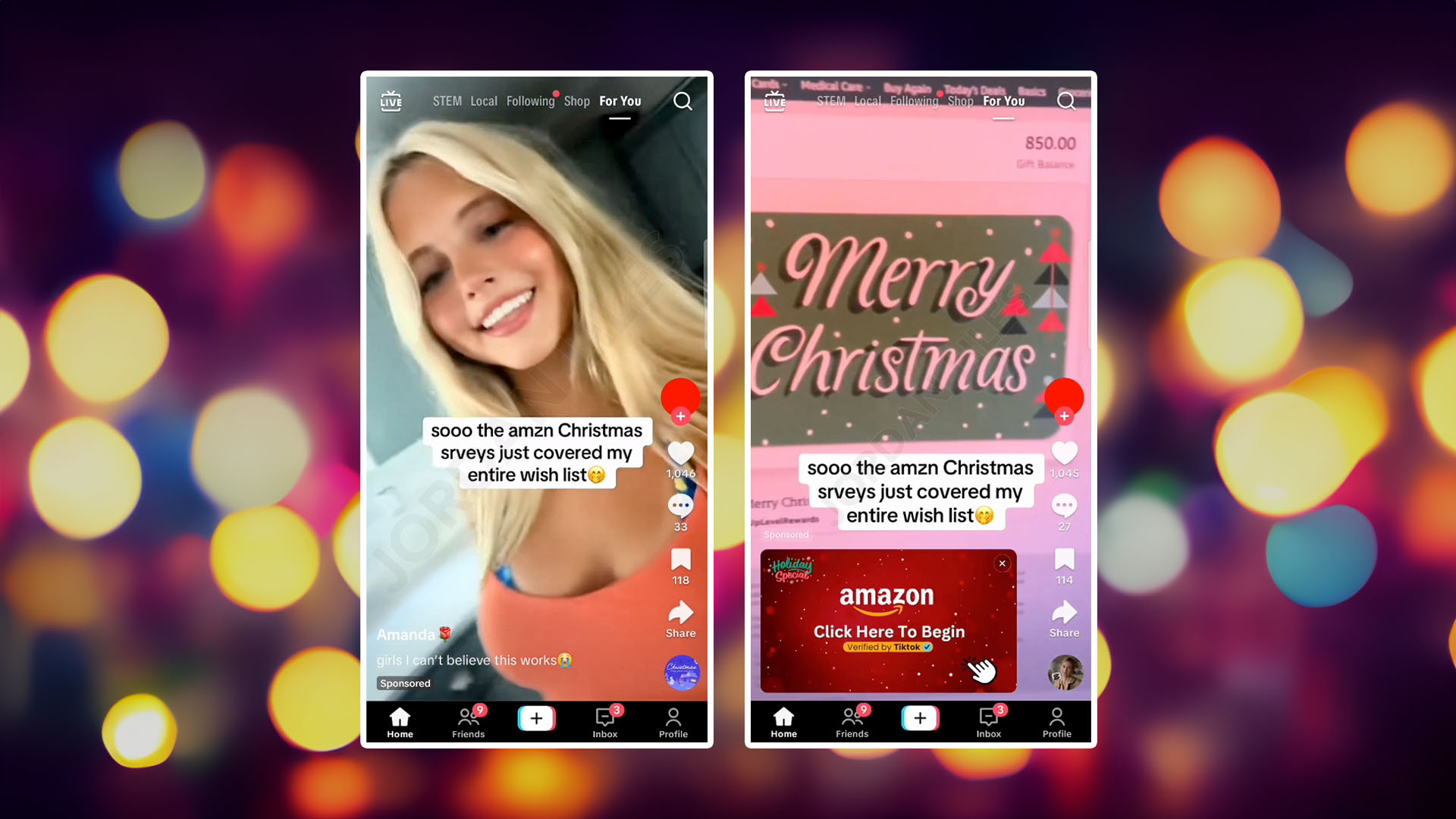 TikTok accepted money from scammers to allow an Amazon Christmas survey scam, wrongly promising users gift cards with a special program.